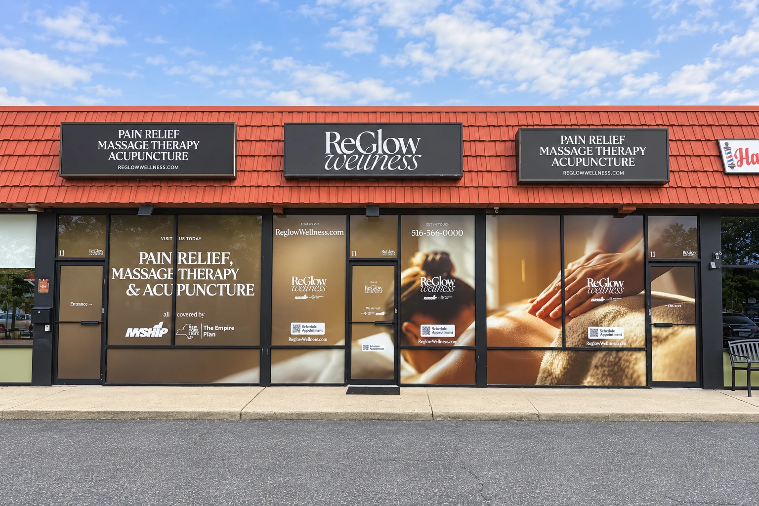 ReGlow Wellness storefront at 11 Emerson Avenue, Levittown, New York