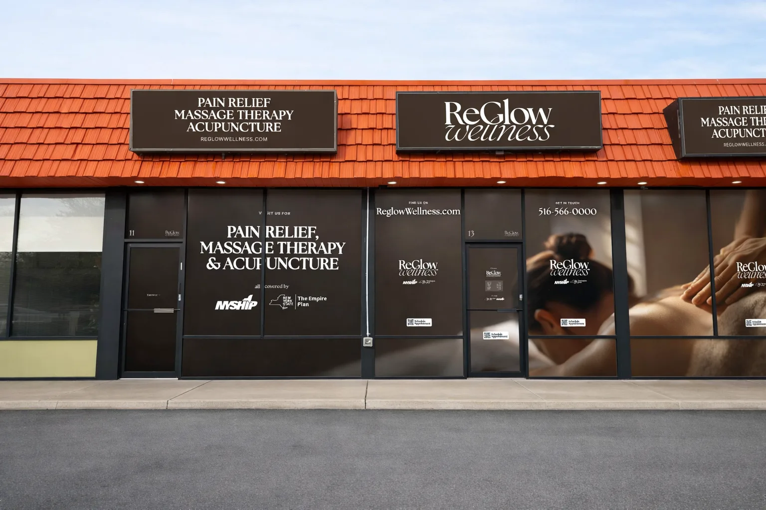 ReGlow Wellness storefront at 11 Emerson Avenue, Levittown, New York